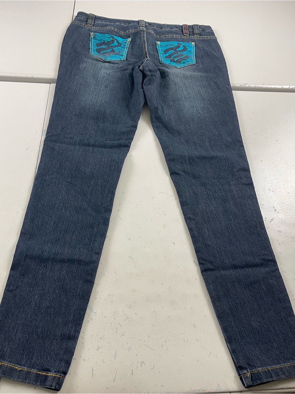 RocaWear Jeans Women size 11 Sequin Embellished Pockets NWT Waist 34